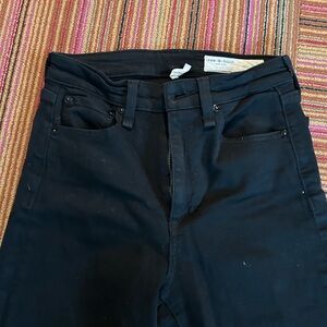 rag & bone High Rise Raw Hem Ankle Jeans – Black – Size 25
